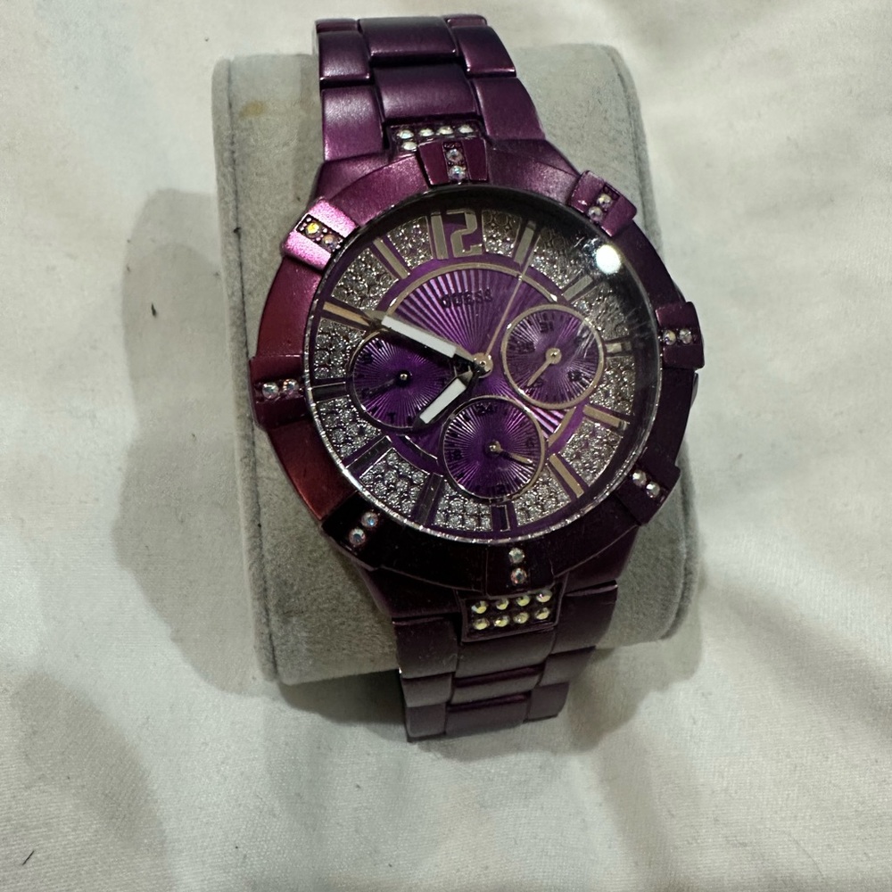 Guess Purple and Silver Women's Watch